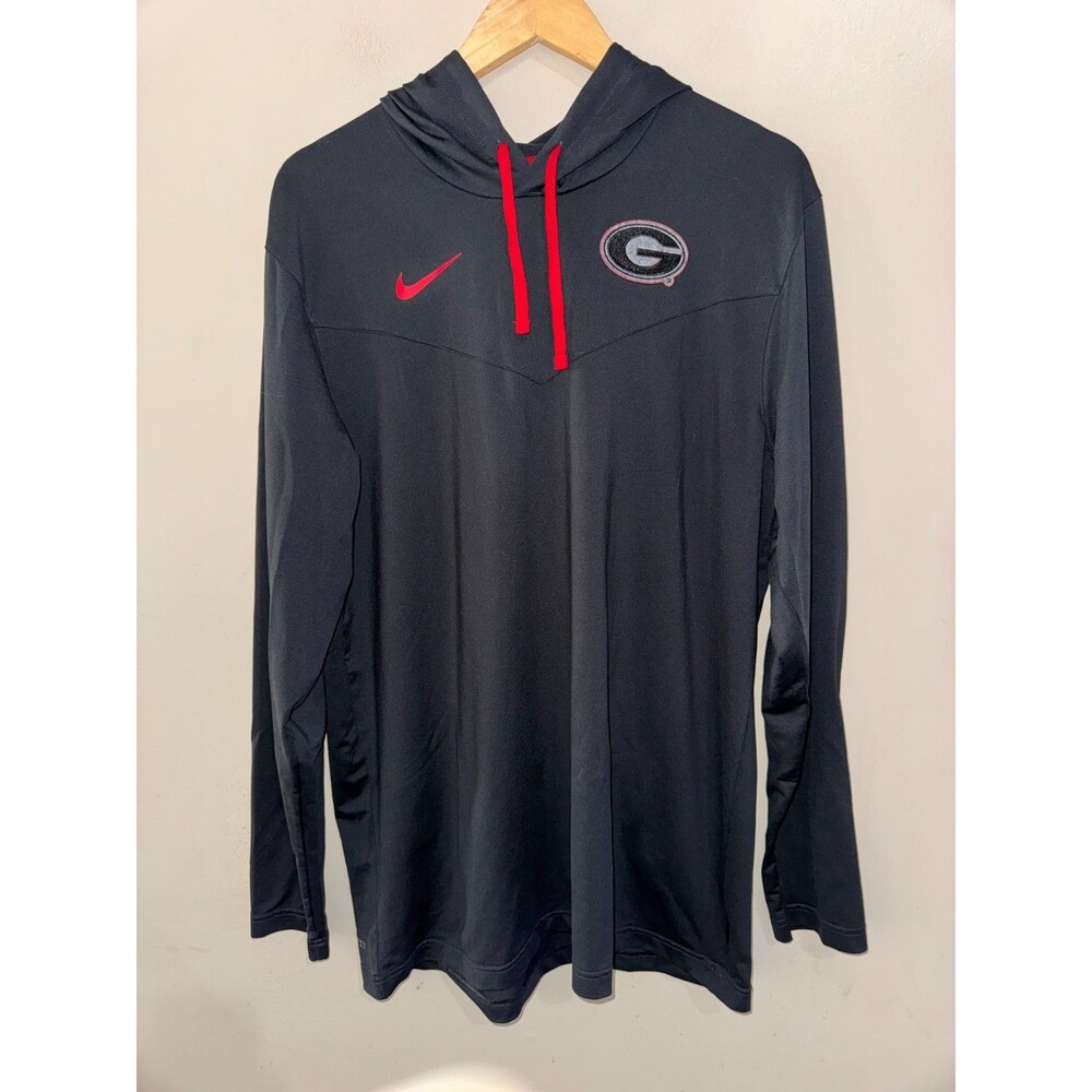 Men L Nike UGA Georgia Bulldogs Football Team Issued On-Field Lightweight Hoodie